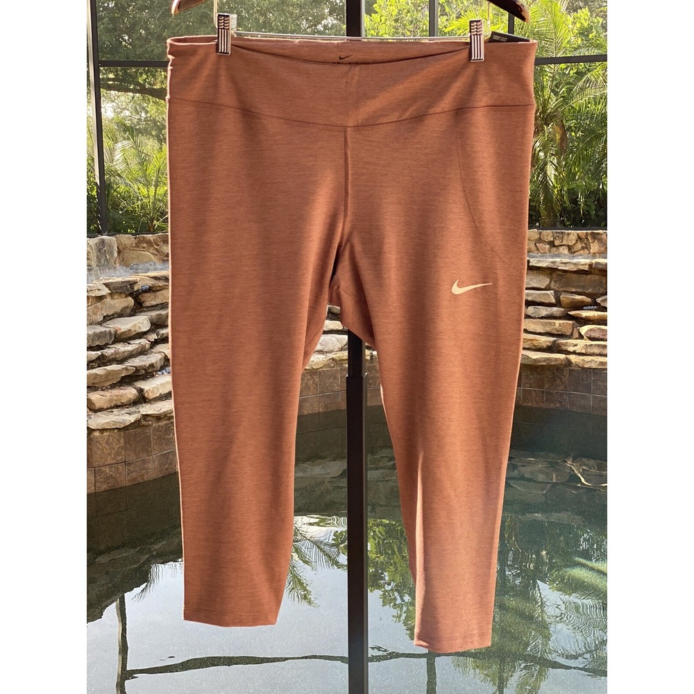 Nike Dri-FIT Running Crop Tights Brown Women 2X DB4451-231 NWT